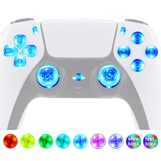 eXtremeRate Multi-Colors Luminated Buttons DTF V4 LED Kit for PS5 Controller BDM-030/040/050/060 - Clear