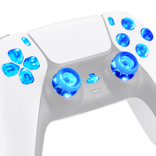 eXtremeRate Multi-Colors Luminated Buttons DTF V4 LED Kit for PS5 Controller BDM-030/040/050/060 - Clear