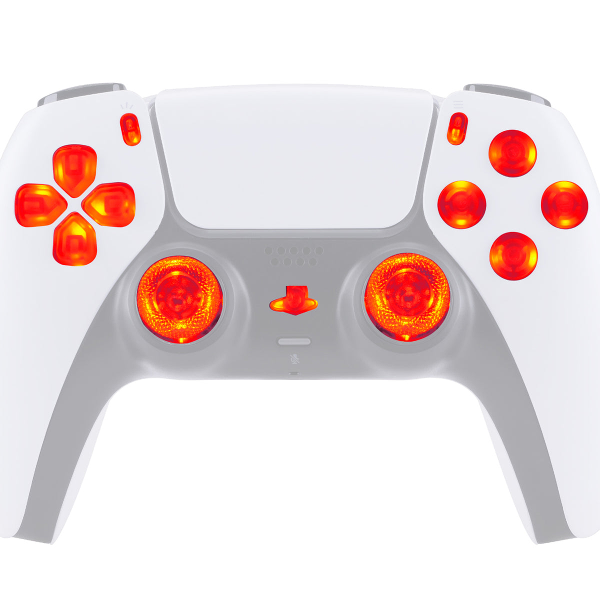 eXtremeRate Multi-Colors Luminated Buttons DTF V4 LED Kit for PS5 Controller BDM-030/040/050/060 - Clear