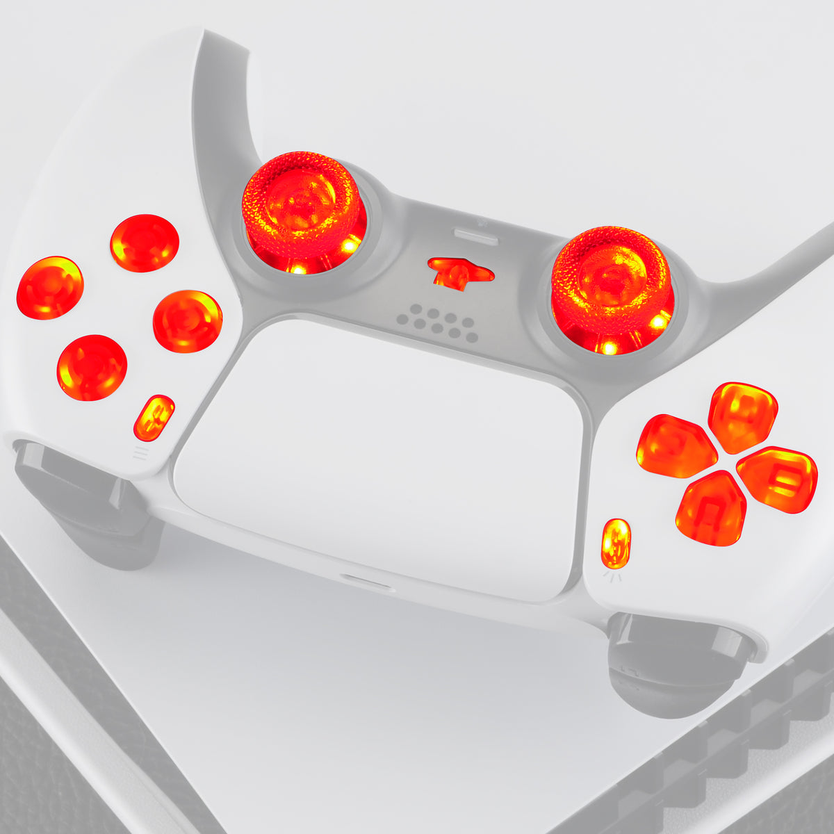 eXtremeRate Multi-Colors Luminated Buttons DTF V4 LED Kit for PS5 Controller BDM-030/040/050/060 - Clear