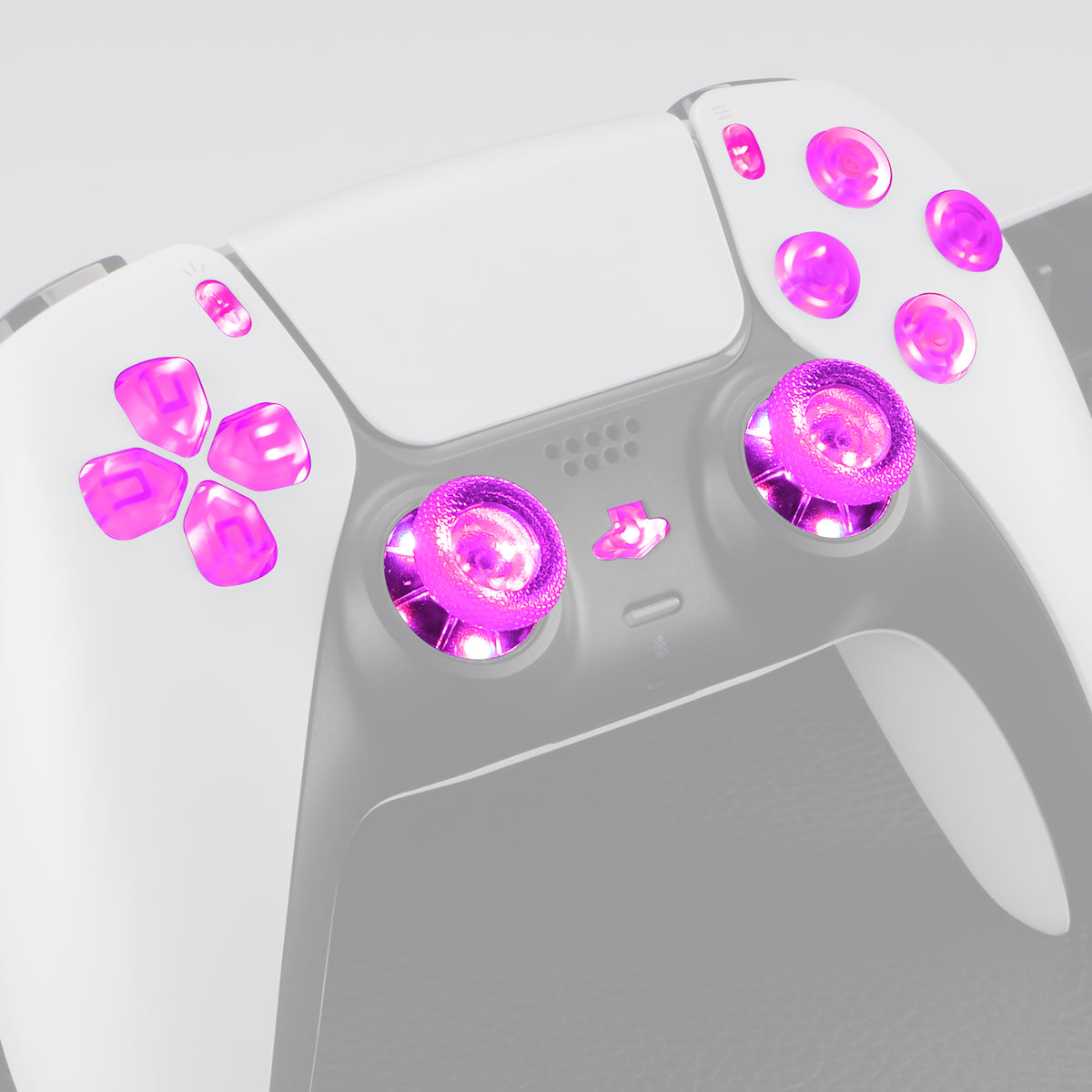 eXtremeRate Multi-Colors Luminated Buttons DTF V4 LED Kit for PS5 Controller BDM-030/040/050/060 - Clear