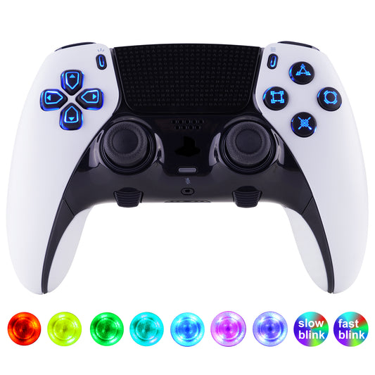 eXtremeRate Multi-Colors Luminated Buttons D&F LED Kit for PS5 Edge Controller - Black Classical Symbols Buttons