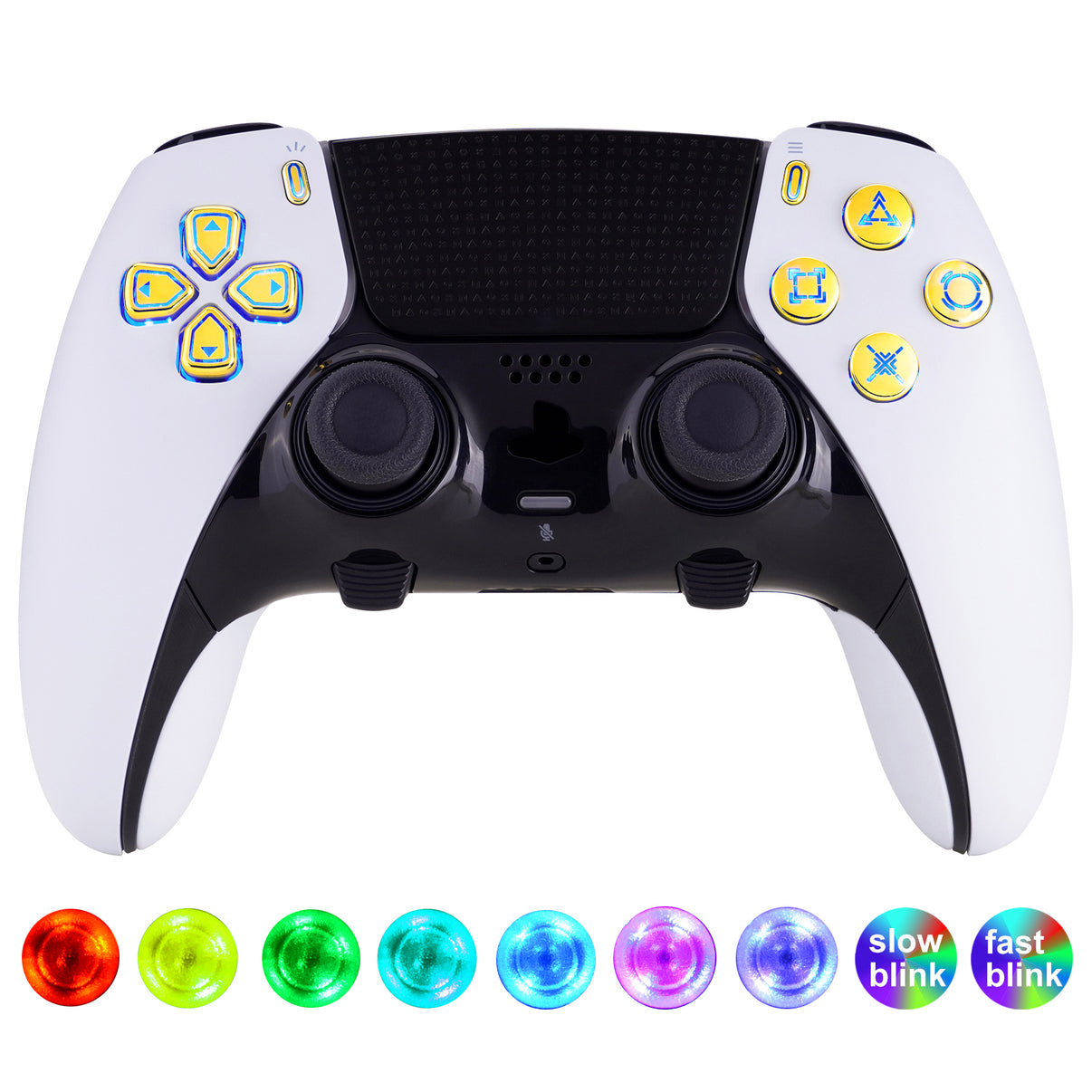 eXtremeRate Multi-Colors Luminated Buttons D&F LED Kit for PS5 Edge Co ...