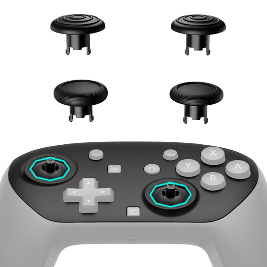 eXtremeRate Octagonal Gated Sticks Design Faceplate Shell with ThumbsGear Thumbsticks for Nintendo Switch 2 Pro Controller - Black