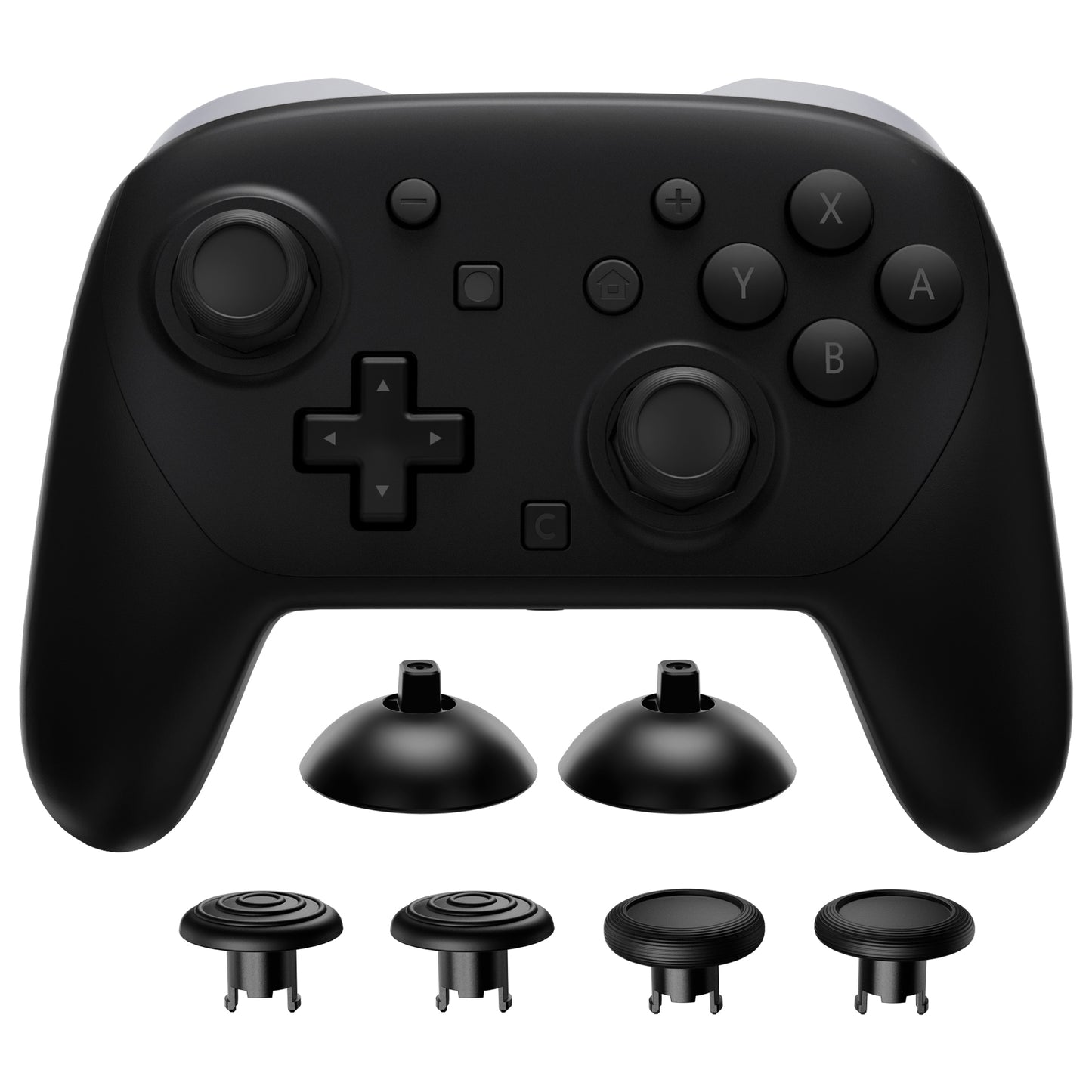 eXtremeRate Octagonal Gated Sticks Design Faceplate Shell with ThumbsGear Thumbsticks for Nintendo Switch 2 Pro Controller - Black