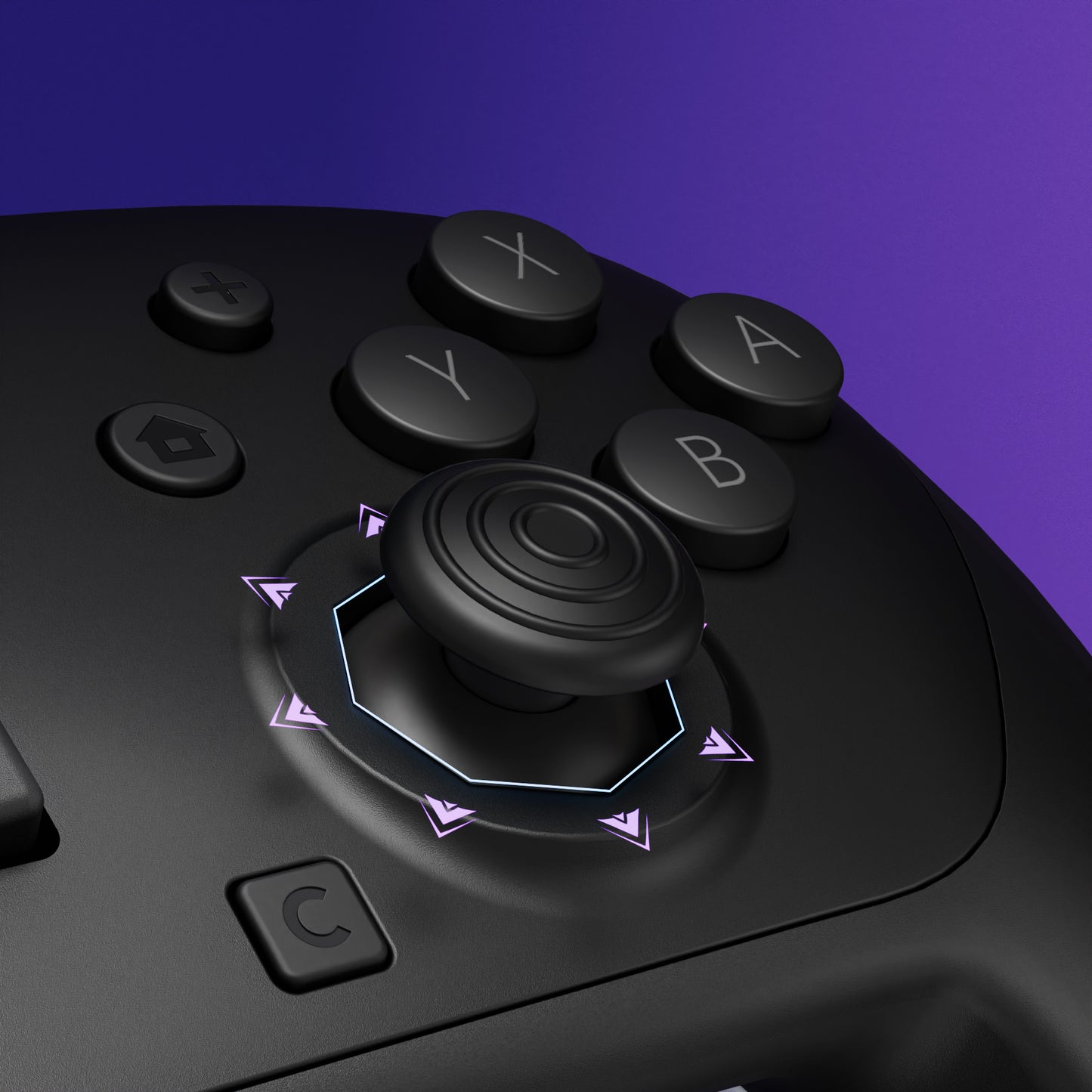 eXtremeRate Octagonal Gated Sticks Design Faceplate Shell with ThumbsGear Thumbsticks for Nintendo Switch 2 Pro Controller - Black