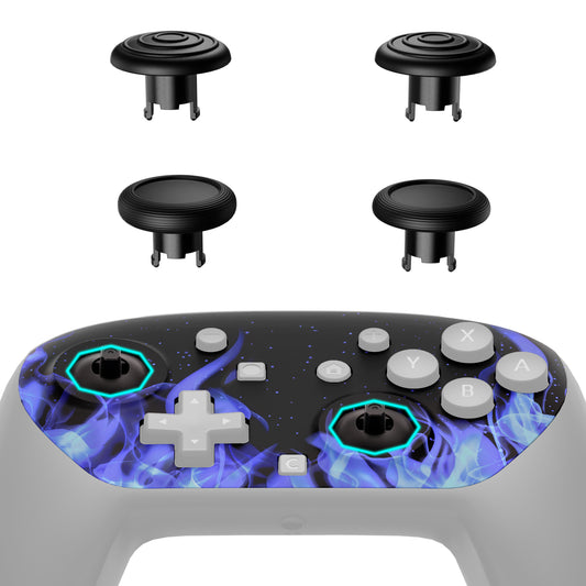 eXtremeRate Octagonal Gated Sticks Design Faceplate Shell with ThumbsGear Thumbsticks for Nintendo Switch 2 Pro Controller - Blue Flame