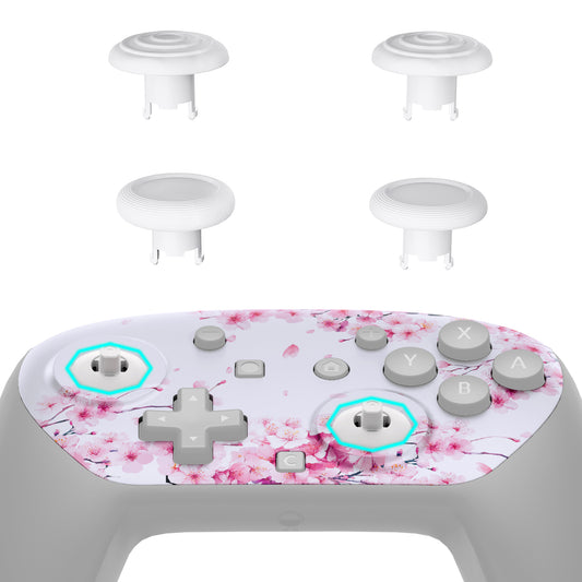 eXtremeRate Octagonal Gated Sticks Design Faceplate Shell with ThumbsGear Thumbsticks for Nintendo Switch 2 Pro Controller - Cherry Blossom Whisper