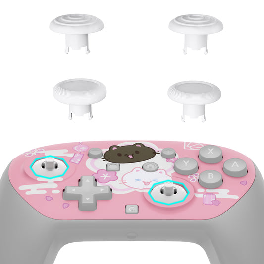 eXtremeRate Octagonal Gated Sticks Design Faceplate Shell with ThumbsGear Thumbsticks for Nintendo Switch 2 Pro Controller - Cherry Blossoms Kitten