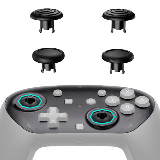 eXtremeRate Octagonal Gated Sticks Design Faceplate Shell with ThumbsGear Thumbsticks for Nintendo Switch 2 Pro Controller - Clear Slate Black