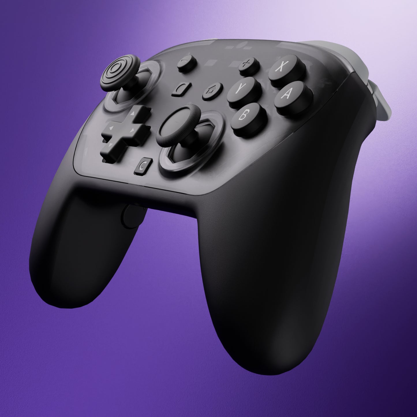 eXtremeRate Octagonal Gated Sticks Design Faceplate Shell with ThumbsGear Thumbsticks for Nintendo Switch 2 Pro Controller - Clear Slate Black