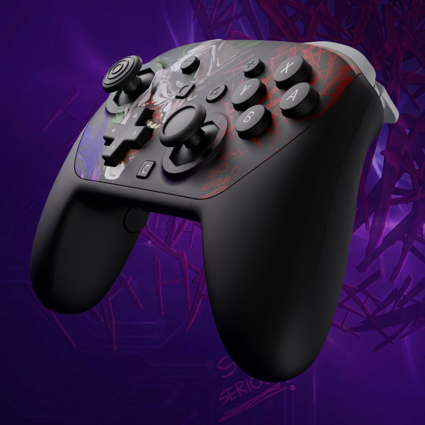 eXtremeRate Octagonal Gated Sticks Design Faceplate Shell with ThumbsGear Thumbsticks for Nintendo Switch 2 Pro Controller - Clown HAHAHA