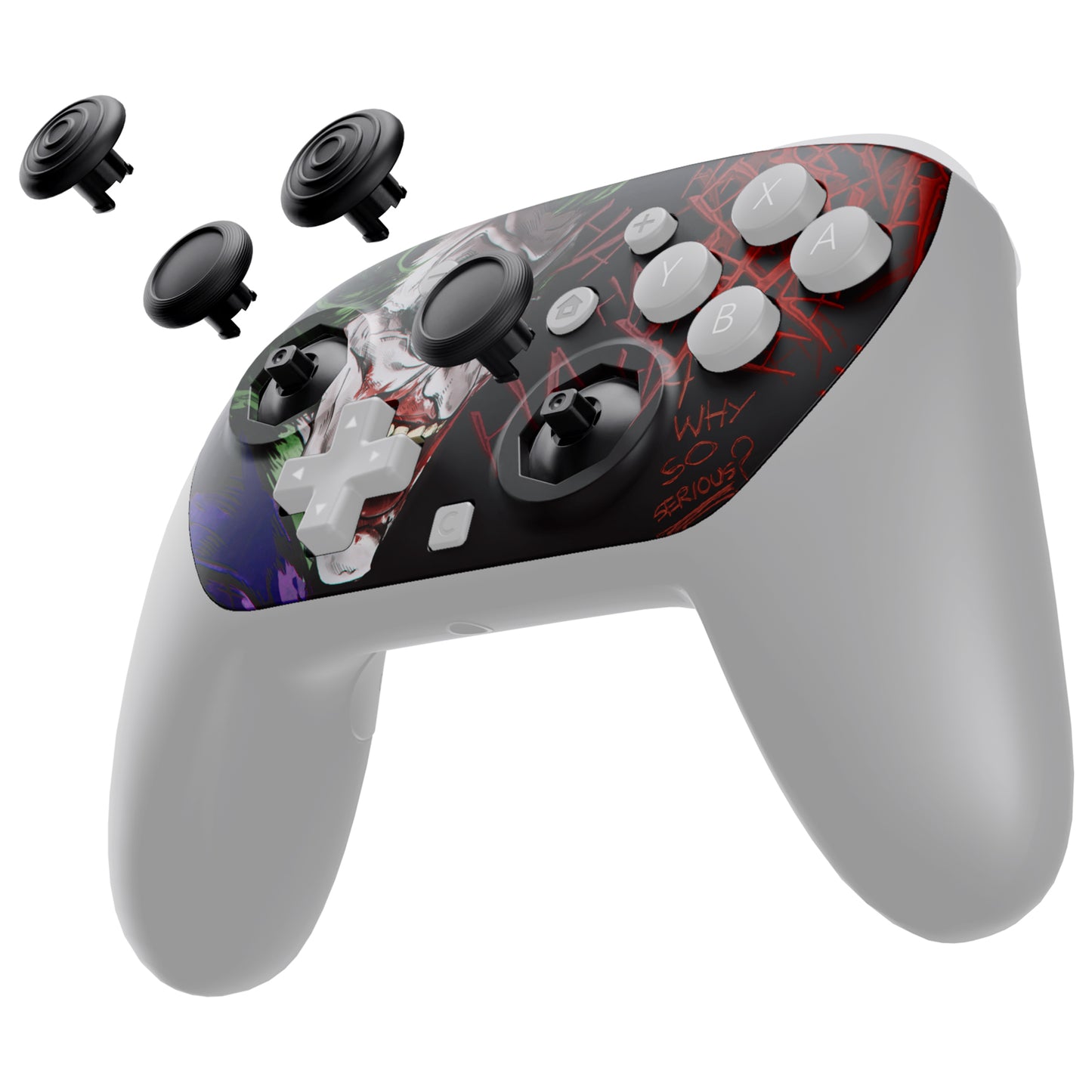 eXtremeRate Octagonal Gated Sticks Design Faceplate Shell with ThumbsGear Thumbsticks for Nintendo Switch 2 Pro Controller - Clown HAHAHA