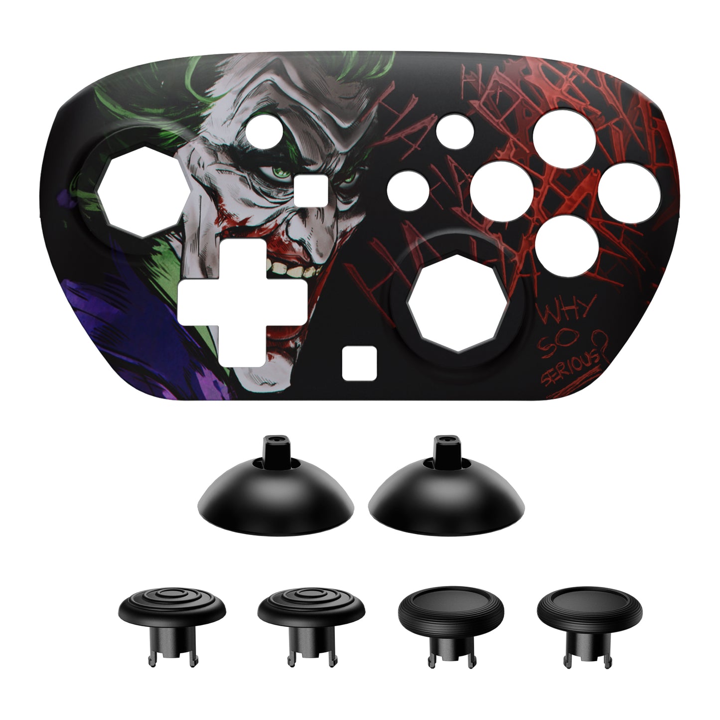 eXtremeRate Octagonal Gated Sticks Design Faceplate Shell with ThumbsGear Thumbsticks for Nintendo Switch 2 Pro Controller - Clown HAHAHA