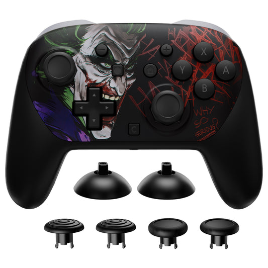 eXtremeRate Octagonal Gated Sticks Design Faceplate Shell with ThumbsGear Thumbsticks for Nintendo Switch 2 Pro Controller - Clown HAHAHA