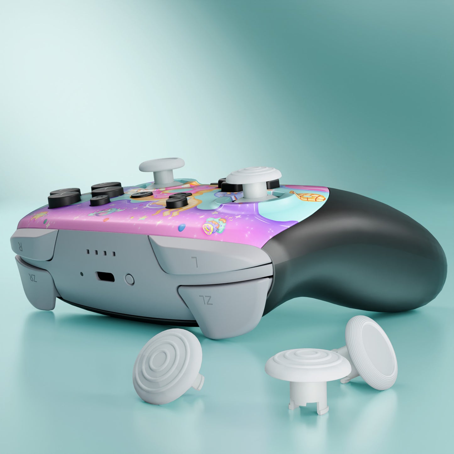 eXtremeRate Octagonal Gated Sticks Design Faceplate Shell with ThumbsGear Thumbsticks for Nintendo Switch 2 Pro Controller - Donut Odyssey