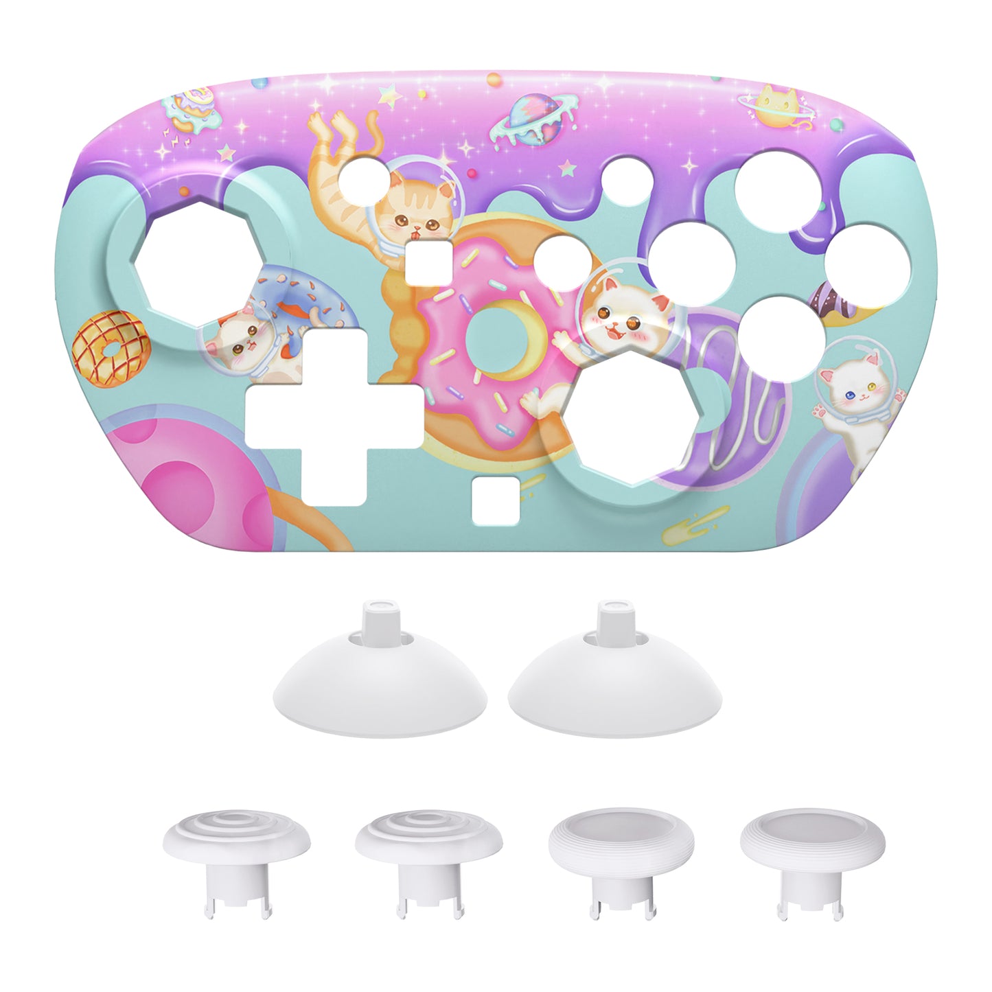 eXtremeRate Octagonal Gated Sticks Design Faceplate Shell with ThumbsGear Thumbsticks for Nintendo Switch 2 Pro Controller - Donut Odyssey