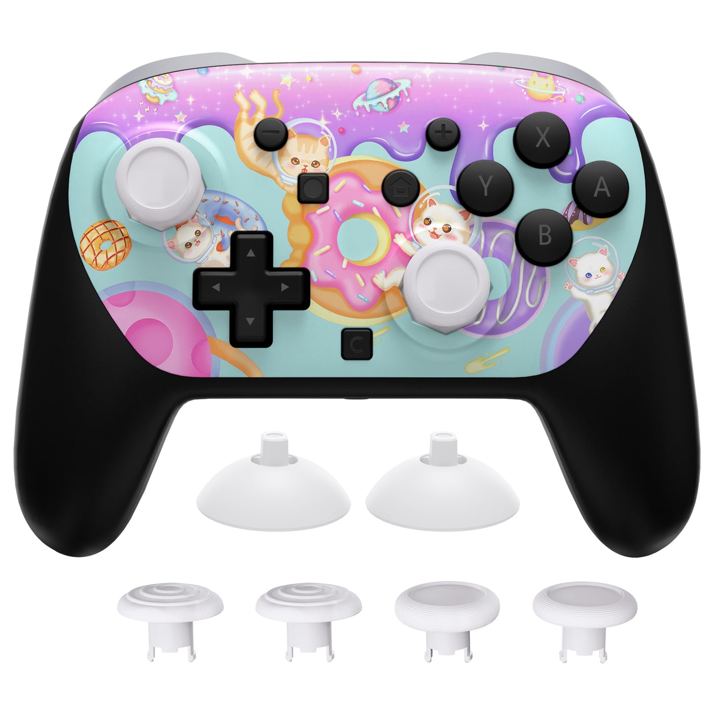 eXtremeRate Octagonal Gated Sticks Design Faceplate Shell with ThumbsGear Thumbsticks for Nintendo Switch 2 Pro Controller - Donut Odyssey