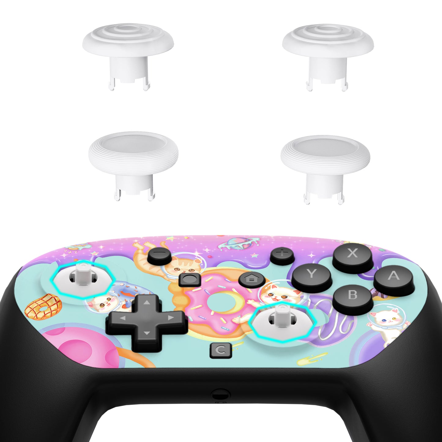 eXtremeRate Octagonal Gated Sticks Design Faceplate Shell with ThumbsGear Thumbsticks for Nintendo Switch 2 Pro Controller - Donut Odyssey