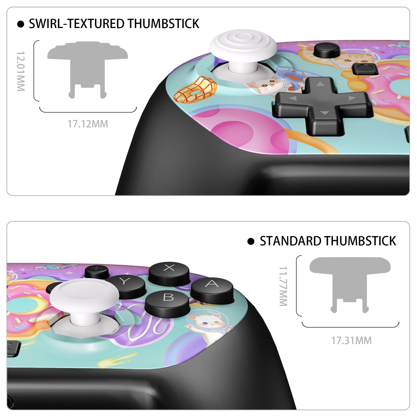 eXtremeRate Octagonal Gated Sticks Design Faceplate Shell with ThumbsGear Thumbsticks for Nintendo Switch 2 Pro Controller - Donut Odyssey