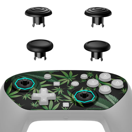 eXtremeRate Octagonal Gated Sticks Design Faceplate Shell with ThumbsGear Thumbsticks for Nintendo Switch 2 Pro Controller - Green Weeds