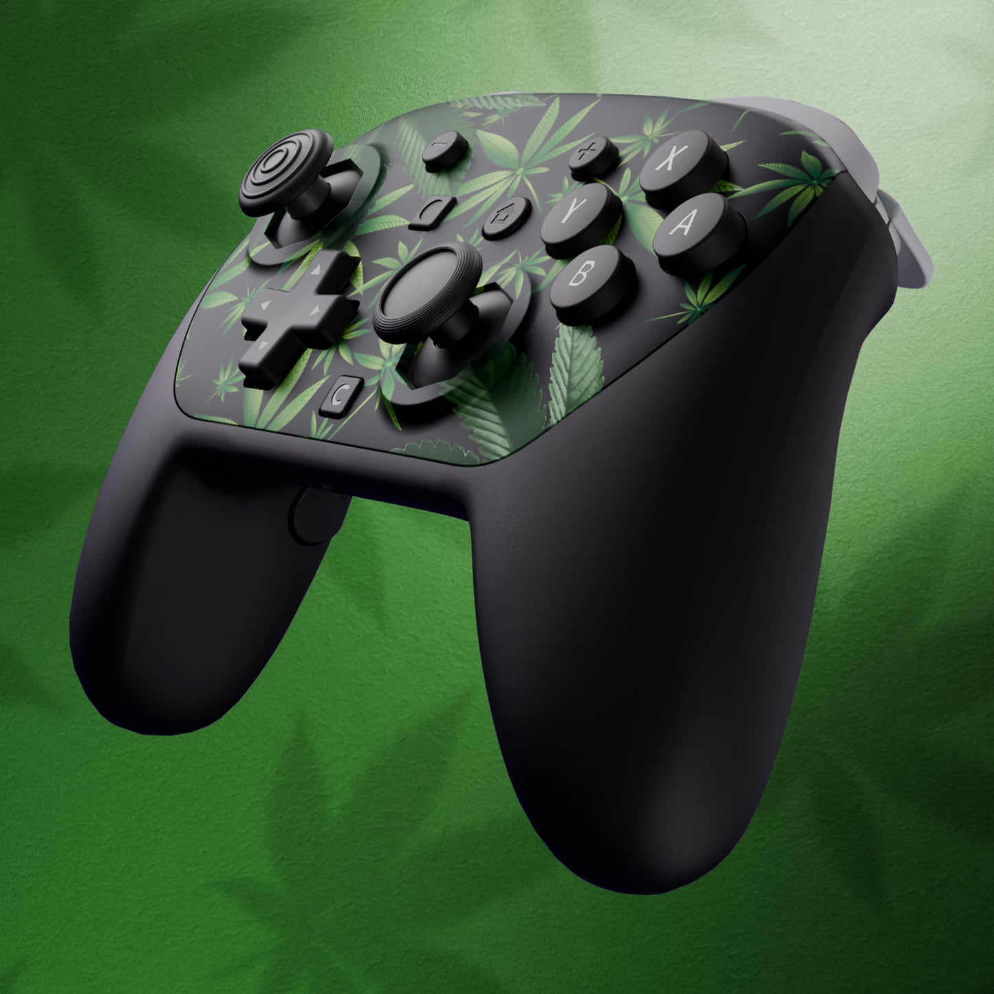 eXtremeRate Octagonal Gated Sticks Design Faceplate Shell with ThumbsGear Thumbsticks for Nintendo Switch 2 Pro Controller - Green Weeds