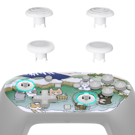 eXtremeRate Octagonal Gated Sticks Design Faceplate Shell with ThumbsGear Thumbsticks for Nintendo Switch 2 Pro Controller - Hot Spring Kitties