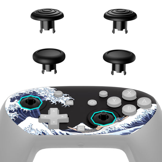 eXtremeRate Octagonal Gated Sticks Design Faceplate Shell with ThumbsGear Thumbsticks for Nintendo Switch 2 Pro Controller - The Great Wave Off Kanagawa