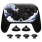 eXtremeRate Octagonal Gated Sticks Design Faceplate Shell with ThumbsGear Thumbsticks for Nintendo Switch 2 Pro Controller - The Great Wave Off Kanagawa