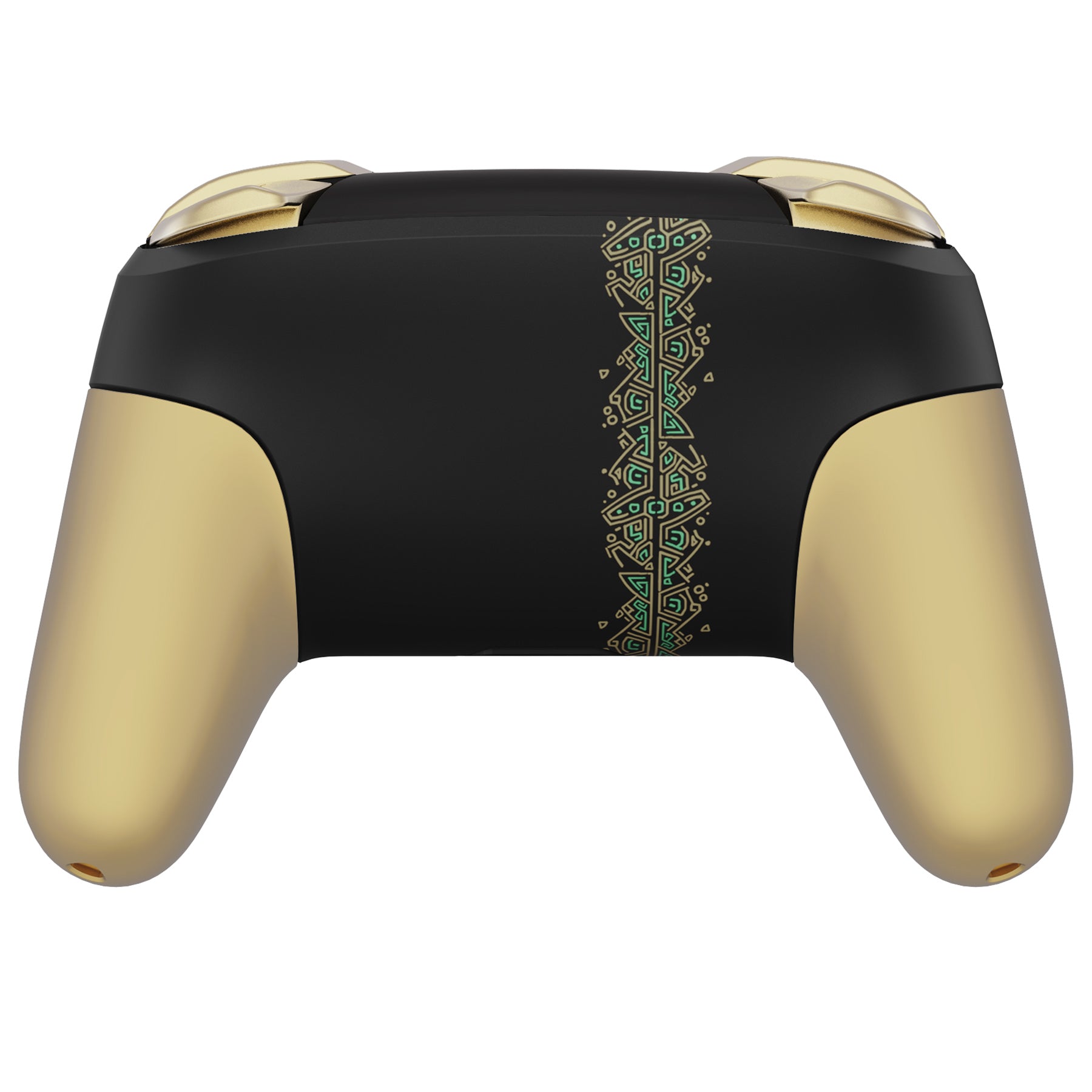 eXtremeRate Octagonal Gated Sticks Design Replacement Full Set Shell Faceplate Backplate Handles for Nintendo Switch Pro - Glow in Dark - Totem of Kingdom Black eXtremeRate