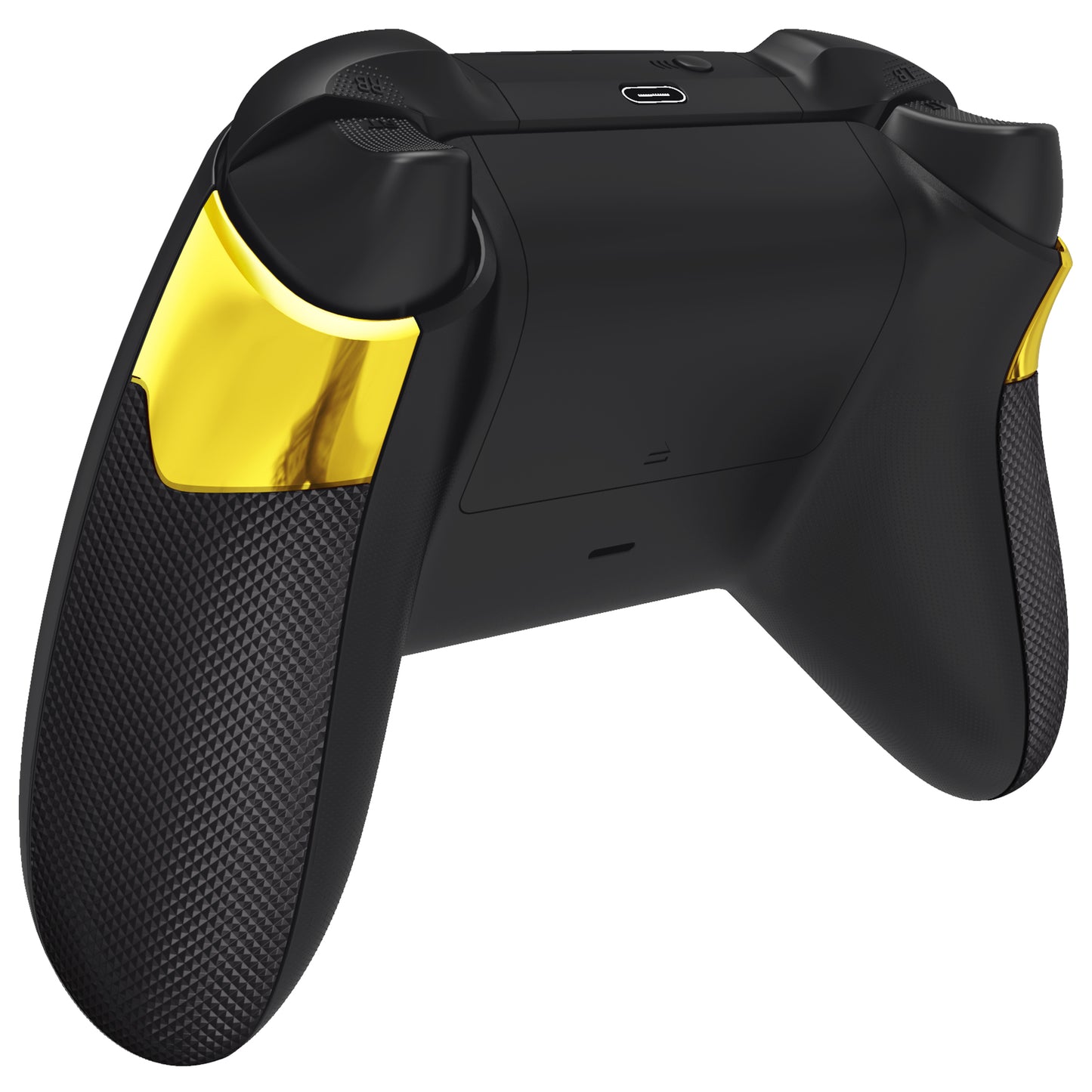 eXtremeRate Performance Non-Slip Texture Rubberized Grips Replacement Back Panels for Xbox Series X & S Controller - Chrome Gold