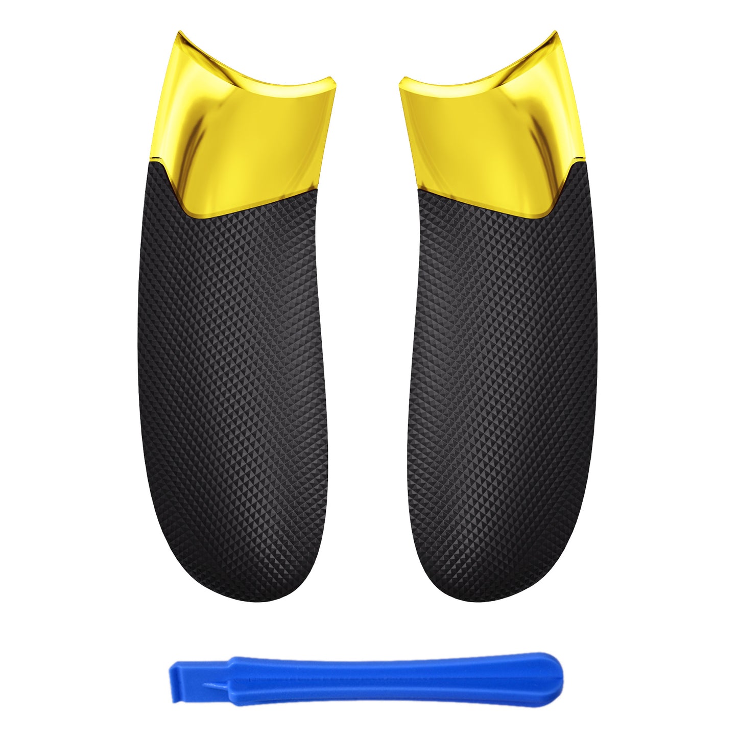 eXtremeRate Performance Non-Slip Texture Rubberized Grips Replacement Back Panels for Xbox Series X & S Controller - Chrome Gold