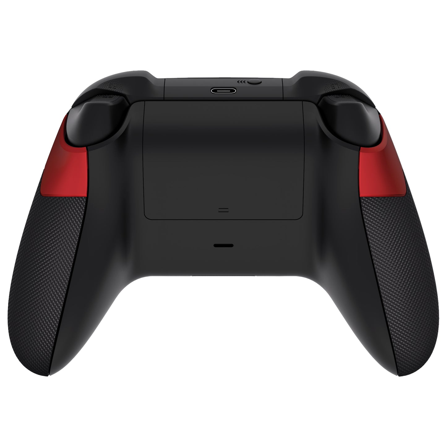 eXtremeRate Performance Non-Slip Texture Rubberized Grips Replacement Back Panels for Xbox Series X & S Controller - Rubberized Scarlet Red & Black eXtremeRate