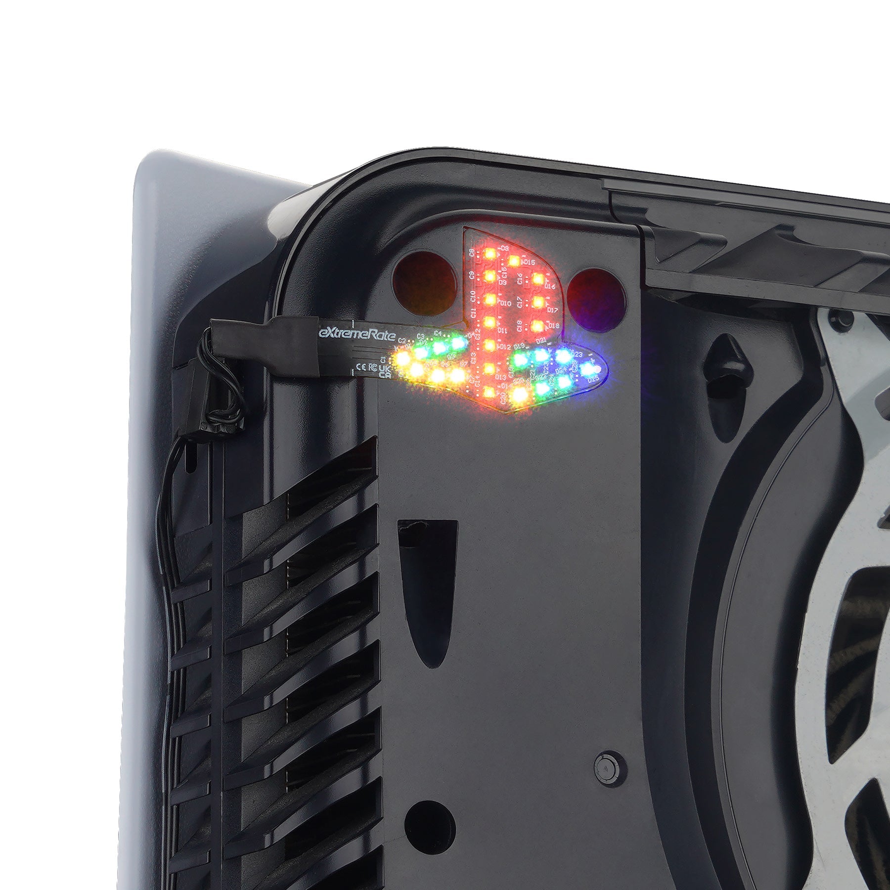 eXtremeRate RGB RAINBOW Logo LED Kit for PS5 Disc & Digital Edition Console (2020 CFI-1 Series) - 7 Colors 40 Effects eXtremeRate