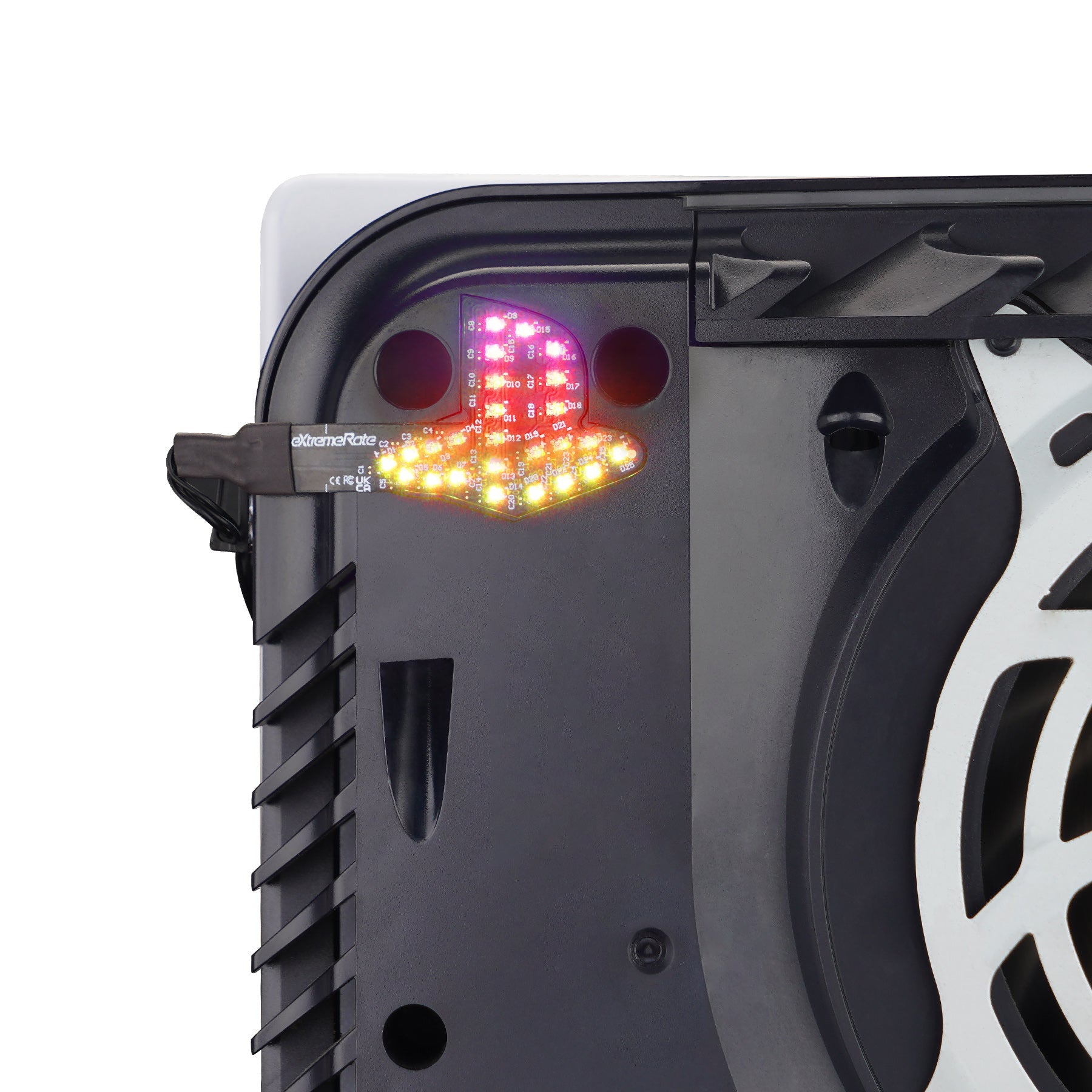 eXtremeRate RGB RAINBOW Logo LED Kit for PS5 Disc & Digital Edition Console (2020 CFI-1 Series) - 7 Colors 40 Effects eXtremeRate