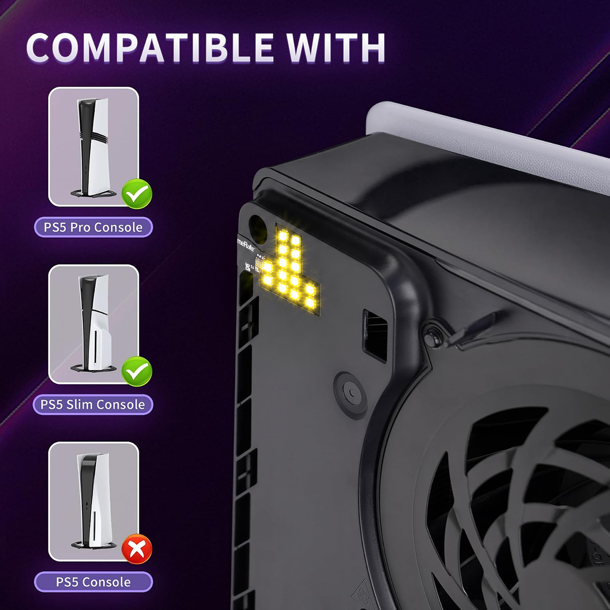 eXtremeRate RGB RAINBOW Logo LED Kit for PS5 Slim/Pro Disc & Digital Console - 7 Colors 40 Effects