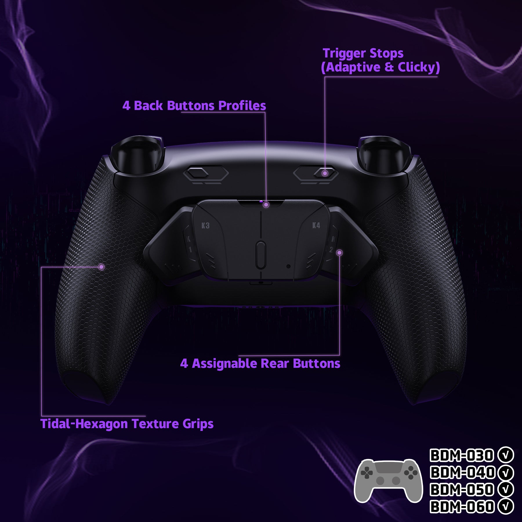 eXtremeRate RISE4 Plus MAX Back Paddles Kit with Clicky Trigger