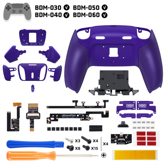eXtremeRate RISE4 Plus MAX Back Paddles Kit with Clicky Trigger Stops & Rubberized Grip for PS5 Controller BDM-030/040/050/060 - Galactic Purple