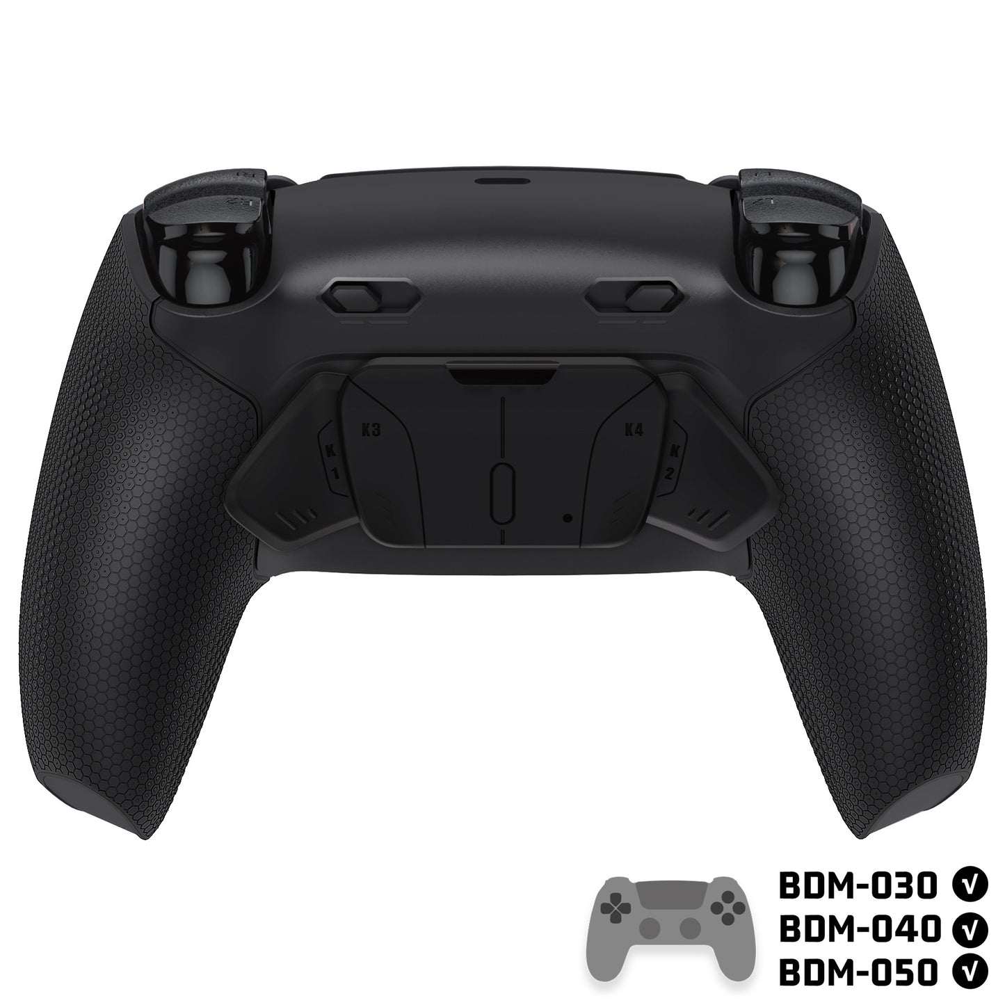 eXtremeRate RISE4 Plus MAX Back Paddles Kit with Clicky Trigger Stops & Rubberized Grip for PS5 Controller BDM-030/040/050 - Black