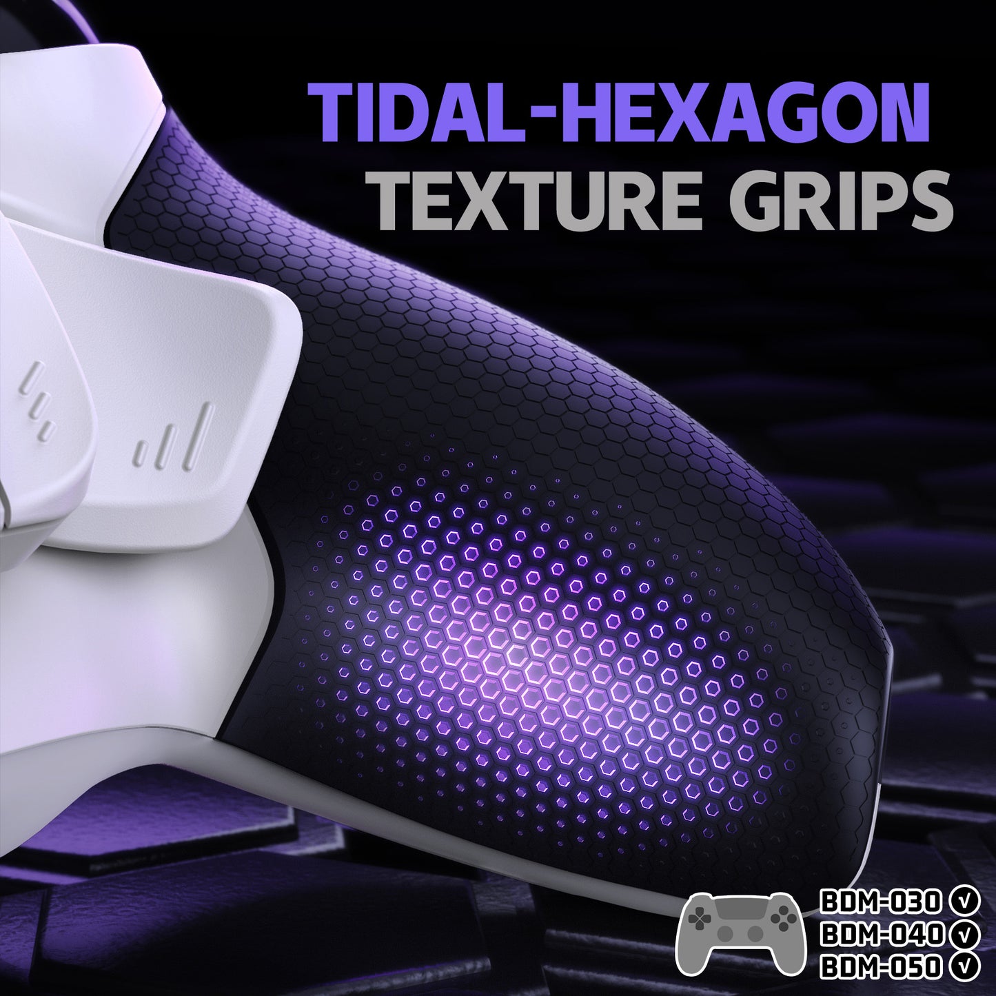 eXtremeRate RISE4 Plus MAX Back Paddles Kit with Clicky Trigger Stops & Rubberized Grip for PS5 Controller BDM-030/040/050 - White Black - White