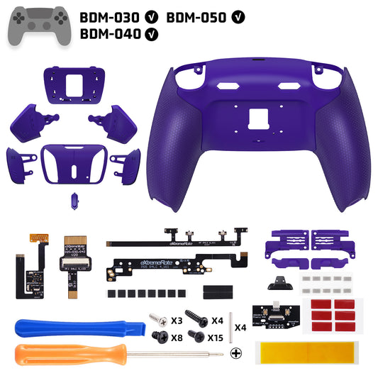 eXtremeRate RISE4 Plus MAX Back Paddles Kit with Clicky Trigger Stops & Rubberized Grip for PS5 Controller BDM-030/040/050 - Galactic Purple