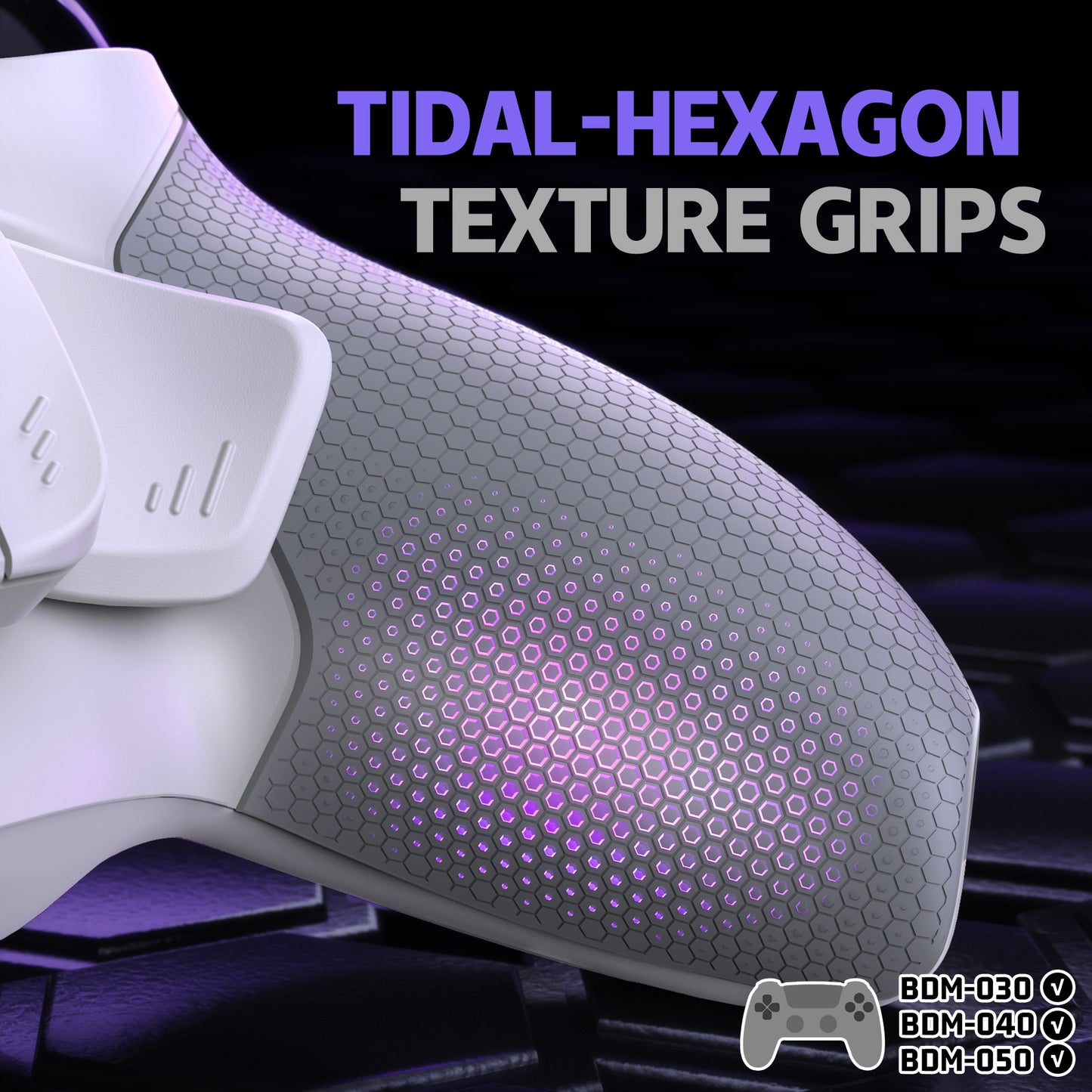 eXtremeRate RISE4 Plus MAX Back Paddles Kit with Clicky Trigger Stops & Rubberized Grip for PS5 Controller BDM-030/040/050 - White Gray