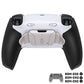 eXtremeRate Real Metal Buttons (RMB) Version RISE4 Plus MAX Back Paddles Kit with Clicky Trigger Stops & Rubberized Grip for PS5 Controller BDM-030/040/050 - White Black - Silver