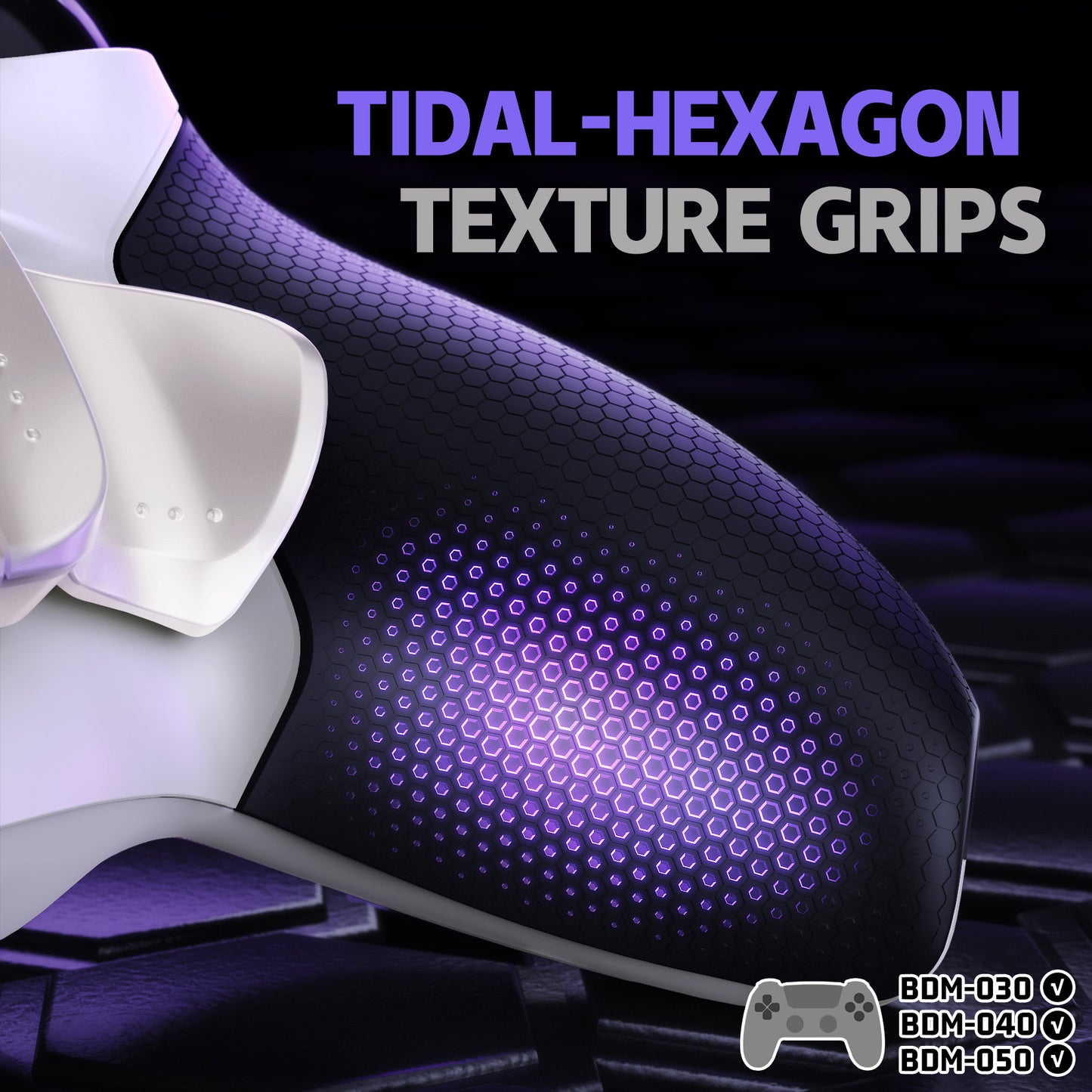 eXtremeRate Real Metal Buttons (RMB) Version RISE4 Plus MAX Back Paddles Kit with Clicky Trigger Stops & Rubberized Grip for PS5 Controller BDM-030/040/050 - White Black - Silver