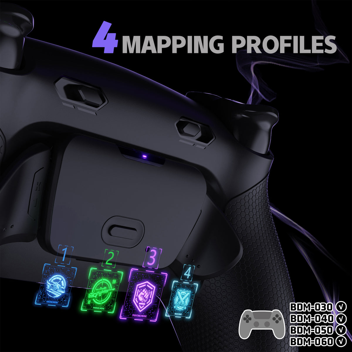 eXtremeRate RISE Plus MAX Back Paddles Kit with Clicky Trigger Stops & Rubberized Grip for PS5 Controller BDM-030/040/050/060 - Black