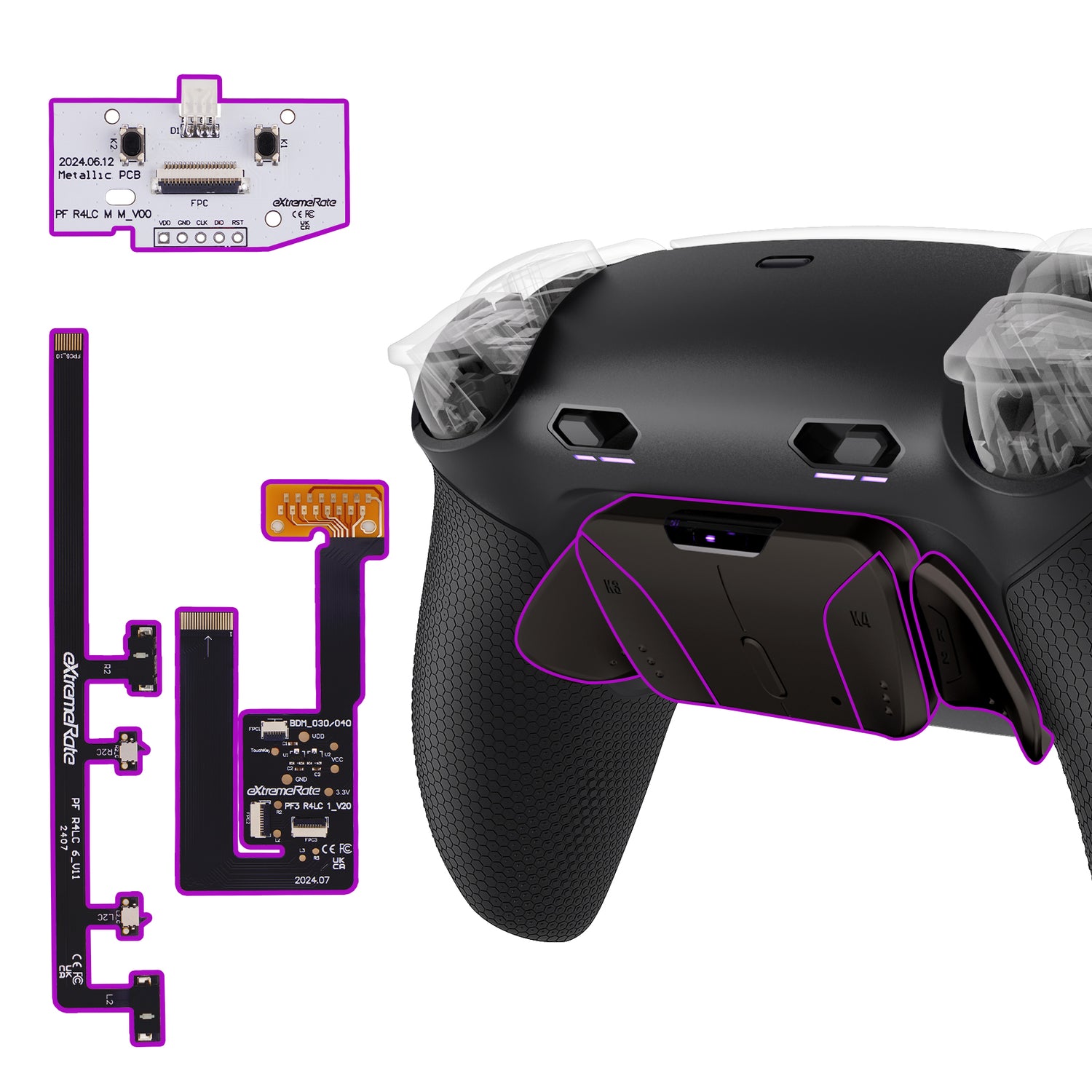 Real Metal Buttons (RMB) Version RISE4 Plus MAX Back Paddles Kit for PS5 Controller BDM-030/040/050/060