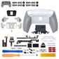eXtremeRate Real Metal Buttons (RMB) Version RISE4 Plus MAX Back Paddles Kit with Clicky Trigger Stops & Rubberized Grip for PS5 Controller BDM-030/040/050/060 - White Gray - Silver