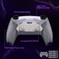 eXtremeRate Real Metal Buttons (RMB) Version RISE4 Plus MAX Back Paddles Kit with Clicky Trigger Stops & Rubberized Grip for PS5 Controller BDM-030/040/050/060 - White Gray - Silver