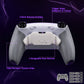 eXtremeRate Real Metal Buttons (RMB) Version RISE Plus MAX Back Paddles Kit with Clicky Trigger Stops & Rubberized Grip for PS5 Controller BDM-030/040/050/060 - White Gray - Silver