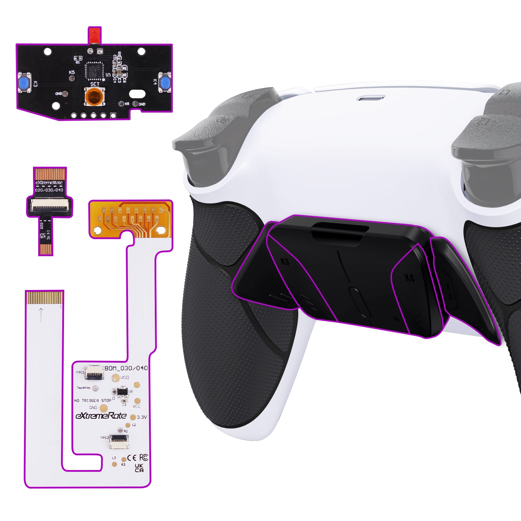 eXtremeRate Remappable RISE4 V4 Remap Kit for PS5 Controller BDM-030/0 ...